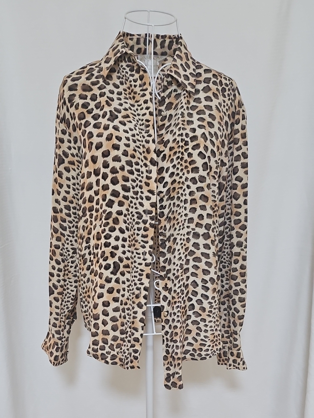 Dana Buchman Leopard Print Petite Blouse in Beige and Black